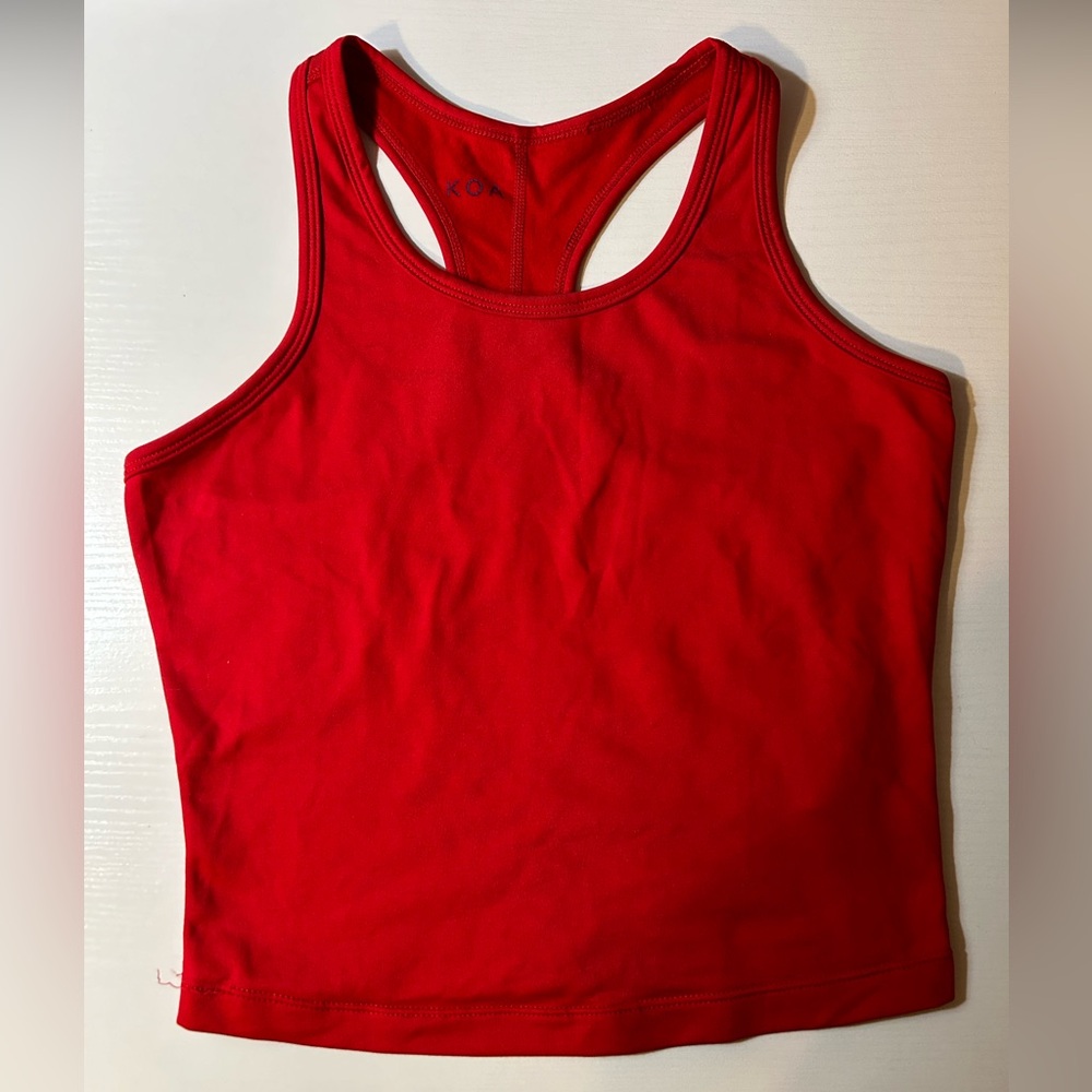 Koa red racer back tank top XS
